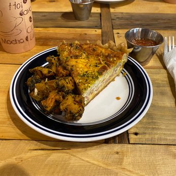 Tranquilbuzz Coffee House - Bacon quiche and, what I think is, butternut squash on the side - Coffee & Tea Near Me - Silver city, New Mexico