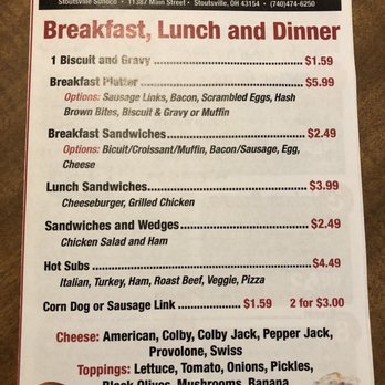 Stoutsville Mini Mart - menu for breakfast, lunch and dinner - Convenience Stores Near Me - Stoutsville, Ohio Stoutsville Mini Mart - menu for breakfast, lunch and dinner - Convenience Stores Near Me - Stoutsville, Ohio