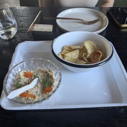 Smoked trout chips and dip