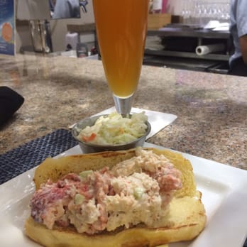 Gelson's Long Beach - Mini Lobster roll w/buttered soft roll and a Lost Coast Tangerine Wheat Beer.  Excellent combo - Grocery Near Me - Long Beach, California