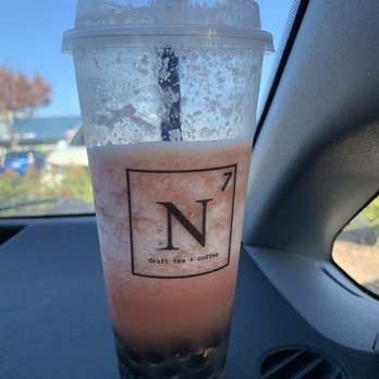 N7 Draft Tea + Coffee - watermelon freeze at 25% sweetness with boba - Coffee & Tea Near Me - San Jose, California N7 Draft Tea + Coffee - watermelon freeze at 25% sweetness with boba - Coffee & Tea Near Me - San Jose, California