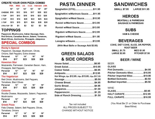 Menu photo 6 Rocky's New York Pizza Glendora, CA Menu photo 6 Rocky's New York Pizza Glendora, CA