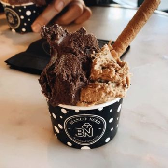 Bianco Nero - Each order includes overflowing amounts of gelato, plus a baton cookie. This order was espresso and orange chocolate....VERY GOOD. - Gelato Near Me - Englewood, New Jersey Bianco Nero - Each order includes overflowing amounts of gelato, plus a baton cookie. This order was espresso and orange chocolate....VERY GOOD. - Gelato Near Me - Englewood, New Jersey