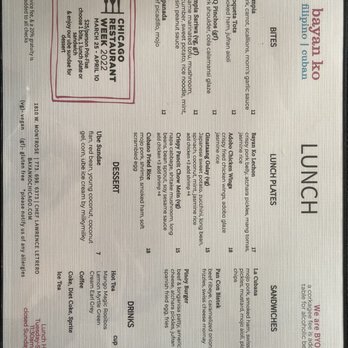 Bayan Ko - Restaurant week menu - Cuban Near Me - Chicago, Illinois Bayan Ko - Restaurant week menu - Cuban Near Me - Chicago, Illinois
