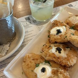 Chicken with cavier