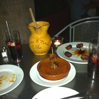 Costa Brava - $8 Happy hour Sangria, Happy hour lamb skewers, and bacon wrapped dates. Perfect starters. - Tapas Bars Near Me - San Diego, California Costa Brava - $8 Happy hour Sangria, Happy hour lamb skewers, and bacon wrapped dates. Perfect starters. - Tapas Bars Near Me - San Diego, California