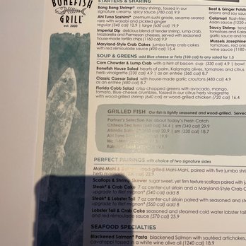 Bonefish Grill - Menu - Seafood Near Me - Indianapolis, Indiana Bonefish Grill - Menu - Seafood Near Me - Indianapolis, Indiana