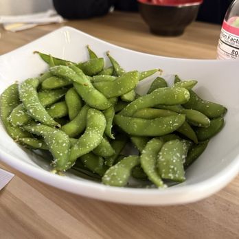 Sushi Bene - Edamame with sea salt (a bit too salty for me) - Japanese Near Me - Prosper, Texas