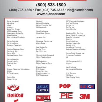 Olander - Product Line Card Page 2 - Hardware Stores Near Me - Sunnyvale, California Olander - Product Line Card Page 2 - Hardware Stores Near Me - Sunnyvale, California