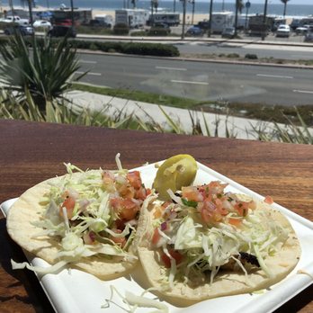 Bear Flag Fish - Bear flag taco (panko fish) 10/10. Cant beat this view. - Seafood Near Me - Huntington Beach, California