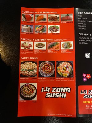 Menu photo 7 La Zona Sushi Los Angeles, CA