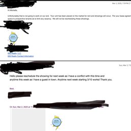 606 Realty - Response from management to reschedule a showing. - Property Management Near Me - Chicago, Illinois