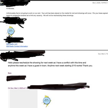 606 Realty - Response from management to reschedule a showing. - Property Management Near Me - Chicago, Illinois 606 Realty - Response from management to reschedule a showing. - Property Management Near Me - Chicago, Illinois