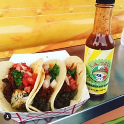 L.A. Taco - Chicken, Steak & Chorizlo on flour with our private label hot sauce.