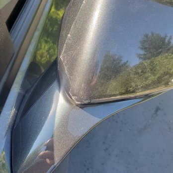 S3atints - knife scratch in paint and uneven trim in the mirror - Car Window Tinting Near Me S3atints - knife scratch in paint and uneven trim in the mirror - Car Window Tinting Near Me