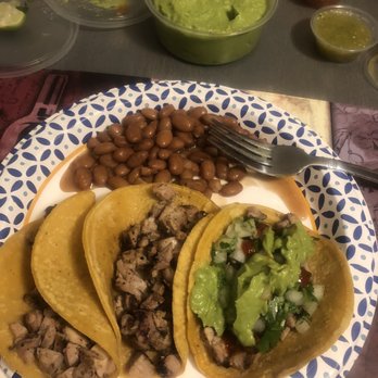 Tacos Calafia - Chicken tacos on corn. (Beans are from home not them) - Tacos Near Me - Peoria, Arizona Tacos Calafia - Chicken tacos on corn. (Beans are from home not them) - Tacos Near Me - Peoria, Arizona