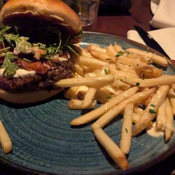 Eureka! - Fresno fig burger with truffle cheese fries - Burgers Near Me - Ontario, California