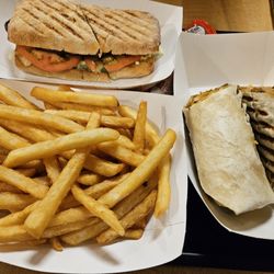 Black Seed Halal Grill - Chicken super shawarma and kofta panini
