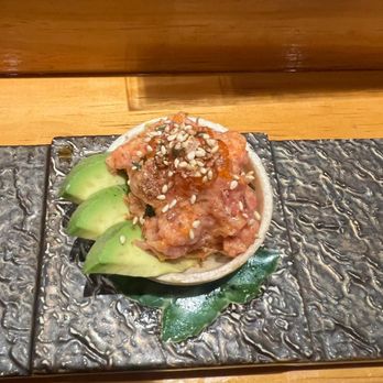 Shogun Omakase - Monaka (is usually served on wafer w red bean but this is their savvy version) - Sushi Bars Near Me - New York, New York Shogun Omakase - Monaka (is usually served on wafer w red bean but this is their savvy version) - Sushi Bars Near Me - New York, New York