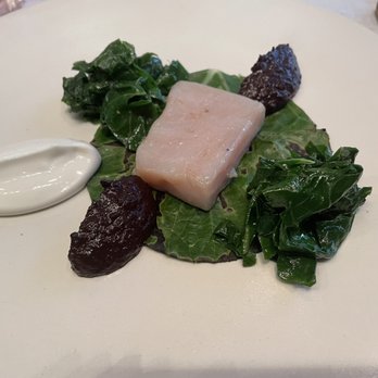 D.O.M. - Amazonian fresh water fish, kale, acai tapanade, fish collagen sauce - Brazilian Near Me - São Paulo, SP