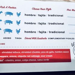 Lil hombre's elegantly simple menu.