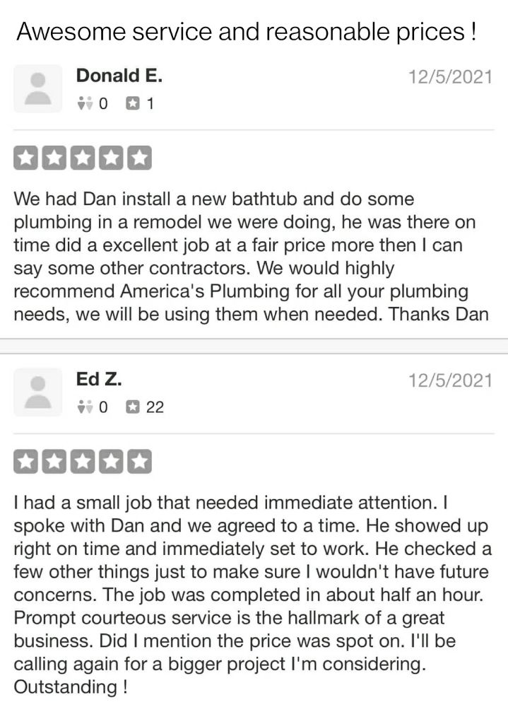 Slide of America's Plumbing & Handyman Services