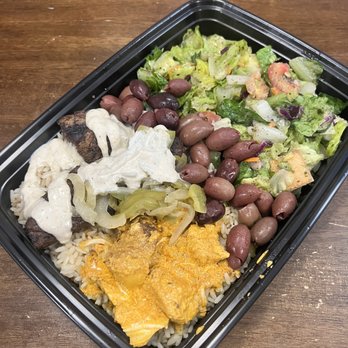 Kabab City - Spicy Chicken and beef combo with rice salad and olives... so good! - Mediterranean Near Me - Merced, California Kabab City - Spicy Chicken and beef combo with rice salad and olives... so good! - Mediterranean Near Me - Merced, California