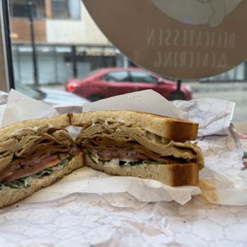 Helfeld's Delicatessen & Catering - Vegan "turkey" club with vegan mayo - Delis Near Me - Chicago, Illinois Helfeld's Delicatessen & Catering - Vegan "turkey" club with vegan mayo - Delis Near Me - Chicago, Illinois