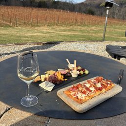 Charcuterie board and Italian flatbread Charcuterie board and Italian flatbread