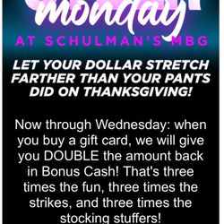 Schulman's Movie Bowl Grille - Cyber promotional email