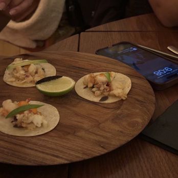 Tán by Chef Richard Sandoval - Lobster Taco (phone for scale) - Latin American Near Me - New York, New York Tán by Chef Richard Sandoval - Lobster Taco (phone for scale) - Latin American Near Me - New York, New York