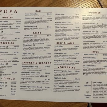 PŌPA - Menu - Burmese Near Me - Toronto, Ontario PŌPA - Menu - Burmese Near Me - Toronto, Ontario