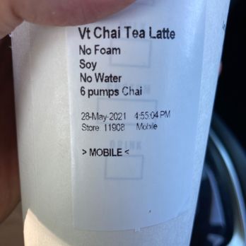 Starbucks - It clearly says, "No Foam" on the label. - Coffee & Tea Near Me - Wilton Manors, Florida Starbucks - It clearly says, "No Foam" on the label. - Coffee & Tea Near Me - Wilton Manors, Florida