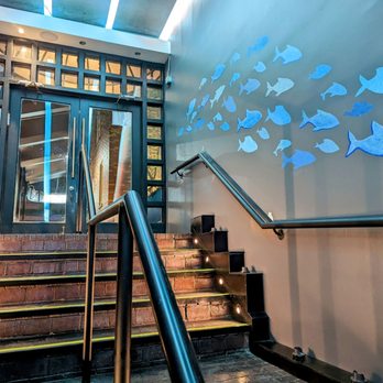Dagim Restaurant - Entrance, stairs lead down to go into the restaurant - Bars Near Me - Great Neck, New York