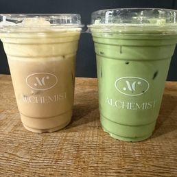 Iced Cream Brûlée Latte & iced matcha latte