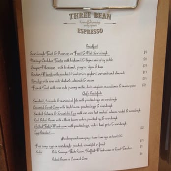 Three Bean Espresso Bar - Menu - Restaurants Near Me - Hamilton, NSW Three Bean Espresso Bar - Menu - Restaurants Near Me - Hamilton, NSW