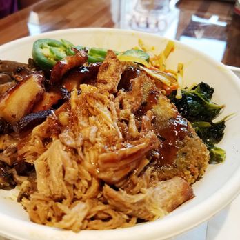 The Cove - 3 protein rice bowl! Pulled pork, pork belly, and breaded tofu. - Poke Near Me - Minneapolis, Minnesota The Cove - 3 protein rice bowl! Pulled pork, pork belly, and breaded tofu. - Poke Near Me - Minneapolis, Minnesota