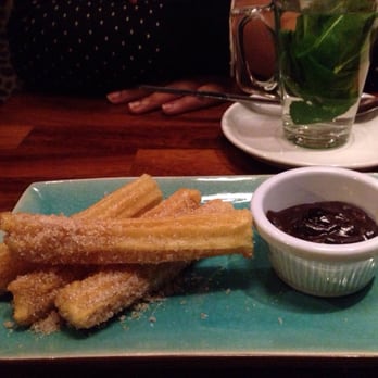 Tampopo - Churros with cinnamon sugar and dipping chocolate and fresh mint tea - Asian Fusion Near Me - Manchester, XGM Tampopo - Churros with cinnamon sugar and dipping chocolate and fresh mint tea - Asian Fusion Near Me - Manchester, XGM