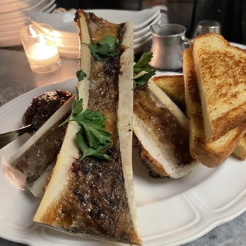 Au Cheval - bone Roasted Marrow Bones , Beef Cheek Marmalade & Toast   SO FIRE - Bars Near Me - Chicago, Illinois