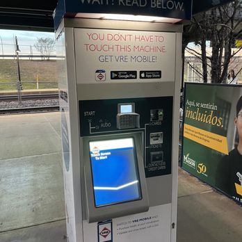 Woodbridge VRE Station - VRE train ticket machine - Train Stations Near Me - Woodbridge, Virginia Woodbridge VRE Station - VRE train ticket machine - Train Stations Near Me - Woodbridge, Virginia