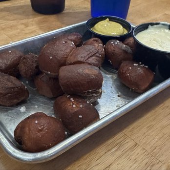 Born In A Barn - Pretzel bites. Nearly charred. - American Near Me - Laramie, Wyoming Born In A Barn - Pretzel bites. Nearly charred. - American Near Me - Laramie, Wyoming