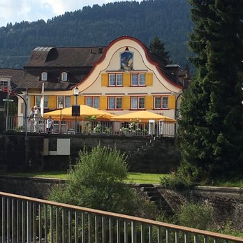 Restaurant Appenzell - The front side of the hotel.  Very Swiss! - Swiss Food Near Me - Appenzell, AI