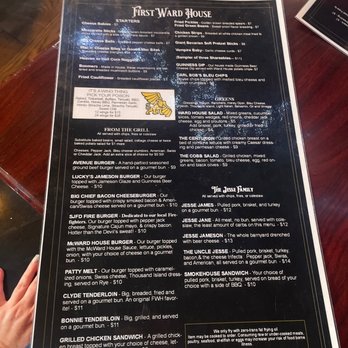 First Ward House - The menu - New American Near Me - Saint Joseph, Missouri