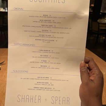 Shaker + Spear - Menu - Seafood Near Me - Seattle, Washington