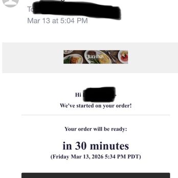 Black Angus Steakhouse - Online confirmation that order was received and will be ready in 30 minutes. - Steakhouses Near Me - Ontario, California Black Angus Steakhouse - Online confirmation that order was received and will be ready in 30 minutes. - Steakhouses Near Me - Ontario, California