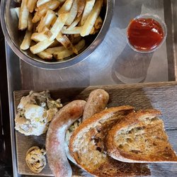 Urban Chestnut Brewing Company - The brat platter with fries.