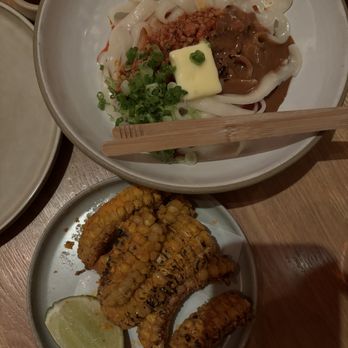 Konban - corn ribs  dry udon noodles - Izakaya Near Me - New York, New York