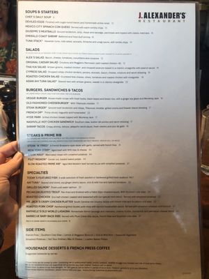 Menu photo 7 J. Alexander's Madison, AL