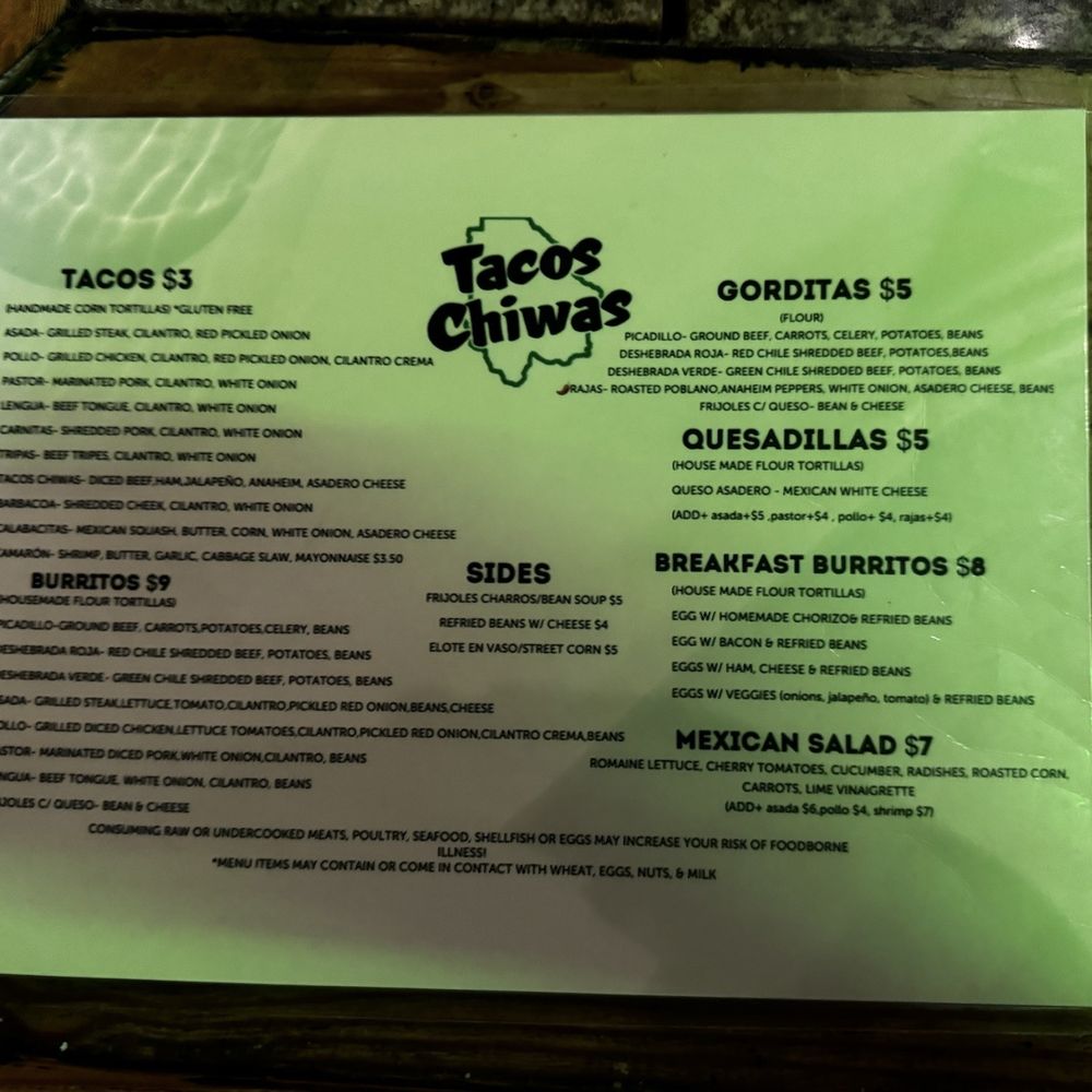 Tacos Chiwas - Menu - Tacos Near Me - Mesa, Arizona Tacos Chiwas - Menu - Tacos Near Me - Mesa, Arizona