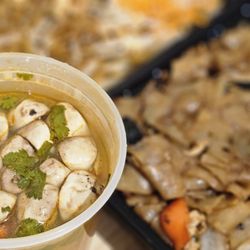 Charm - Thai Home Cooking - Tom Yum Shrimp Soup $16, Chicken Pad Thai $18, Drunken Noodle $18